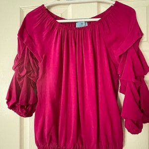 CeCe Embellished Draped Sleeve Top